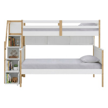Evren Single Over Double Bunk Bed with Staircase & Shelf